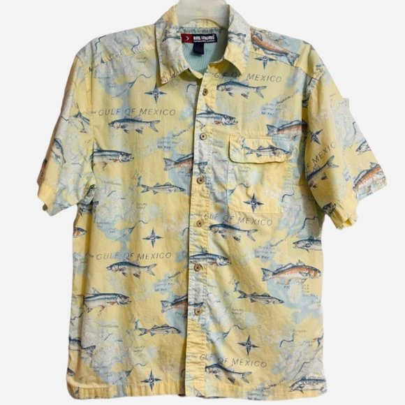Reel Legends Shirts Vintage Reel Legends Mens Buttonup Fishing